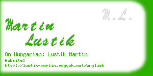 martin lustik business card